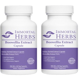 Immortal Herbs Boswellia Capsules 70x Highly Concentrated Boswellia 1000mg x 90 Capsules Pills, 2, 90 Tablets / Immortal Herbs 보스웰리아 캡슐 70x 고농축 보스웰리아 1000mg x 90캡슐 알약, 2개, 90정