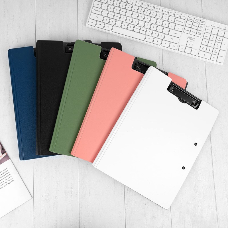Pechor 4pcs Clipboard Folder A4 Foldover Plastic PVC Covered, Foldable
