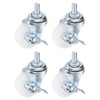 PATIKIL 1.5 Inch Threaded Stem Casters Wheels with Brake, 4