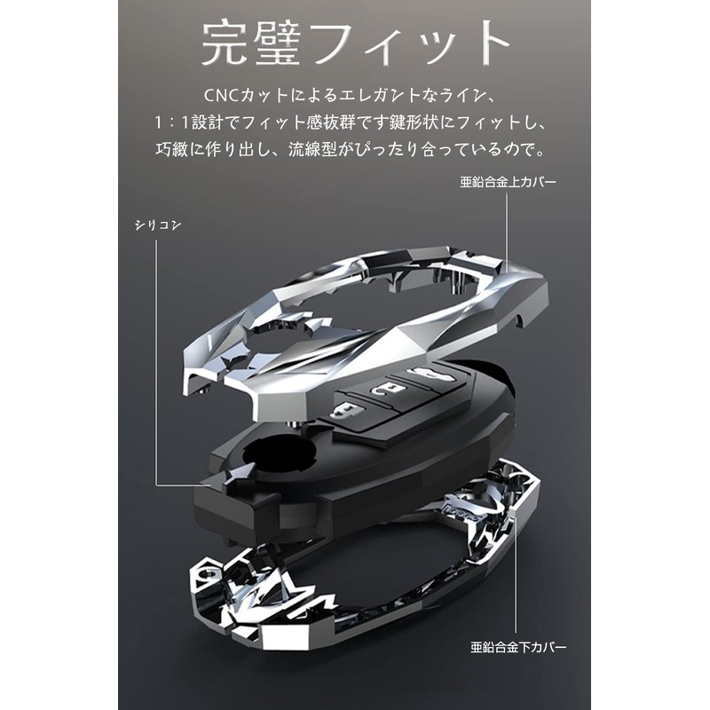 LETINGFAR Key Case for Nissan, Smart Key Case, Key Cover,