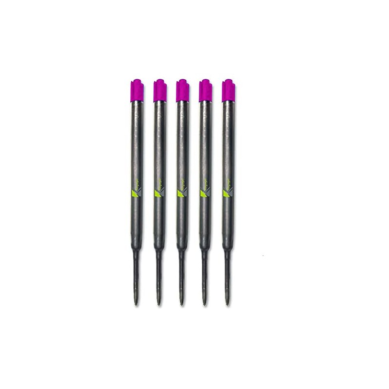 5 x Pink Compatible Medium Ballpoint Soft Roll Refill for