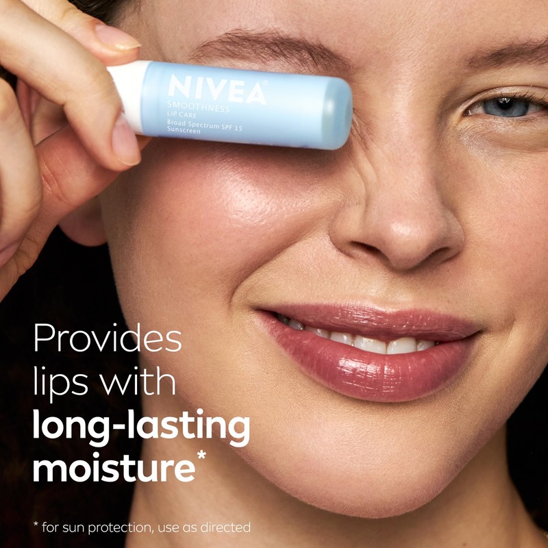 NIVEA Smoothness Lip Care, Sunscreen Lip Balm with SPF 15