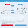 Hibbent Metal 16'' Shower Head Extension Arm with 3-way Diverter