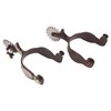 1 Pair Western Cowboy Spurs Carbon Steel Retro Floral Carving
