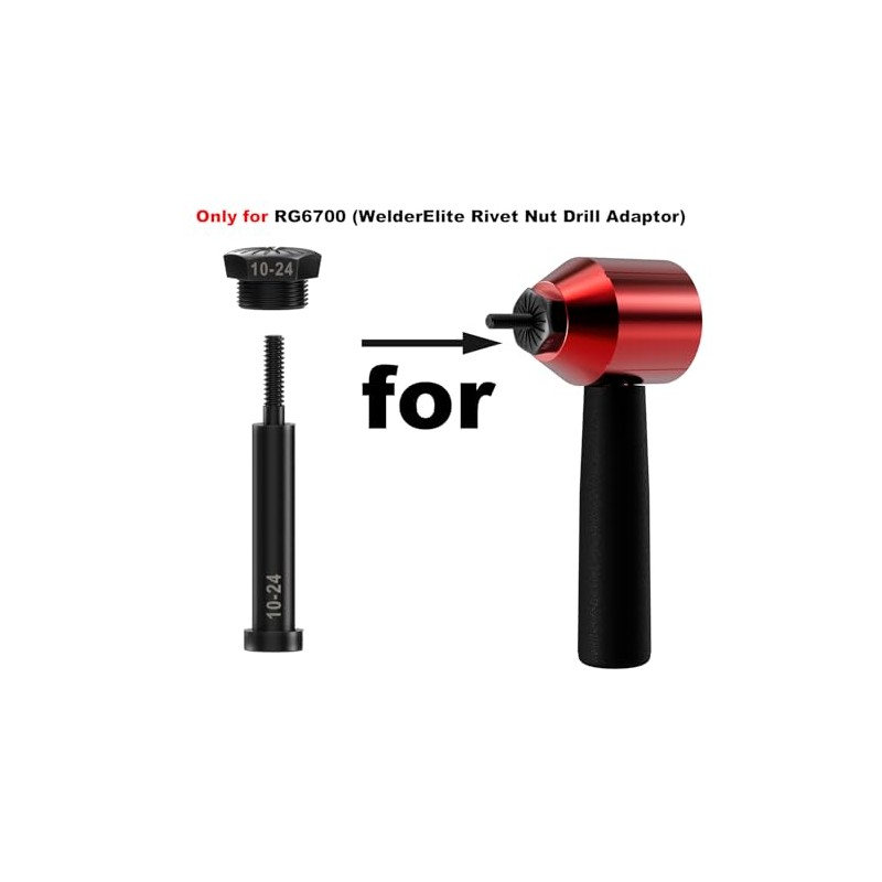 WelderElite Mandrels 10-24 (Accessories Rivet Nut Drill Adaptor Tool ‎RG6700)