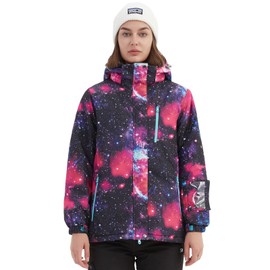 BGX Bluemagic Women's Ski Suit Windproof Waterproof Snowboard Colorful Printed Ski Snow Winter Jacket(L,Star)