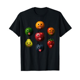 Funny Silly AI Apple gen z Meme BrainRot Humor Tongue Out T-Shirt