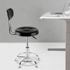 Gdrasuya10 Leather Round Salon Chair Portable Height Adjustable Rolling Stool
