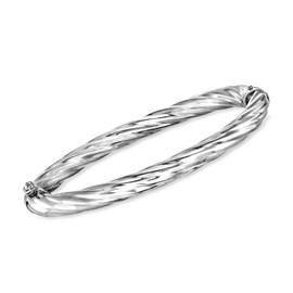 Ross-Simons Italian 6mm Sterling Silver Twisted Bangle Bracelet. 8 inches