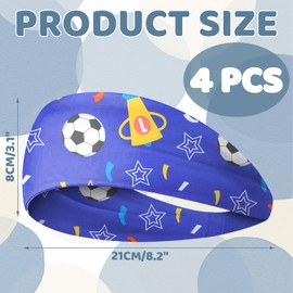 Culinavog Pack of 4 Children's Headband Boys, Breathable Children's Sports Headband, Sweat Children's Headband, Sweat-Absorbing Elastic Hair Band for Football, Running, Cycling (1, One Size)