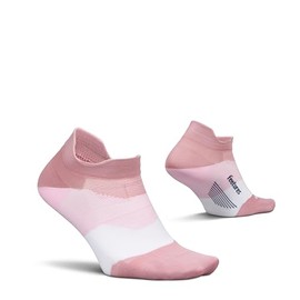 Feetures Elite Ultra Light Cushion Ankle Socks - Sport Sock with Targeted Compression - Pink Orchard, Large (1 Pack)