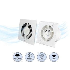 H&C VENT Diameter 125 mm Standard Bathroom Fan, IPX4 16 W, 150 m³/h 36 dB, Extractor Fan for Bathroom, Kitchen, Garage, Greenhouse, Grow Tent, Toilet Fan, Wall Fan, Ceiling Fan, Window Fan
