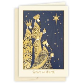 The Gallery Collection, 25 Count Card Pack, Religious Christmas Cards with Foil Lined Envelopes (Royal Nativity Gifts), For Business or Consumer