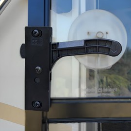 WanDwel Metal RV Screen Door Latch Right Hand Handle Replacement Kit Zinc Alloy Hinge Plastic Striker for Camper, Motorhome, Travel Trailer (Passenger Side)