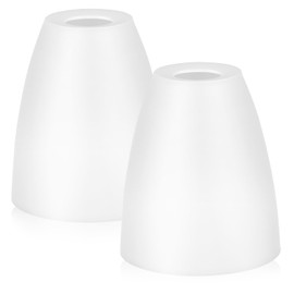Generic Plastic Lampshade Set of 2:Small Lamp Shade for Multi-head Stand up Lamp Bedroom Light Table Lamp Chandelier(Middle hole 30mm), 11.50X10.00X5.00CM, White