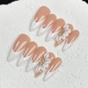 White French Press on Nails Long Stiletto False Nails with