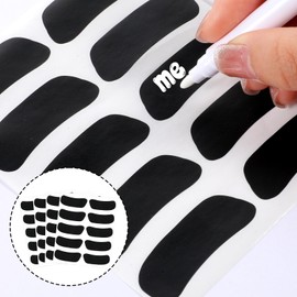 MBAIYO Sports Eye Stickers Black, 100 Pairs face Strips with 2 Markers, Breathable Eye Supplies，Self-Adhesive Sport Sticker Accessories for Baseball Football Softball Games
