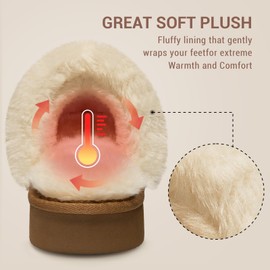 Tanamo Women's Slippers for Women Genuine Suede Fuzzy Cozy Slippers Winter Fluffy Warm Comfy Furry Shoes for Outdoor Indoor House