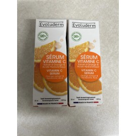 Evoluderm Lot 2-Evoluderm Vitamin C Serum Orange Extract & Hyaluronic Acid Exp 1/2028 30mL