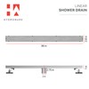 Hydroware Linear Shower Drain with Tile Insert Grate, Stainless Steel