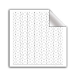 Geyer Instructional - 24" x 24" Dry Erase Low Tac Isometric Grid Sheet, 1" Spacing, Temporary Adhesive Graph with a Reusable Drawing Surface for Drafting, Geometric Sketching, and Design Projects