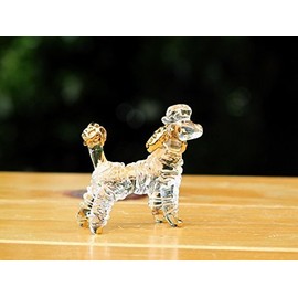 Handmade Poodle Dog Art Glass Blown Pet / Animal Figurine - No.2