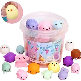 Fidget Toys 24 Pack,Juguete Sensorial para Aliviar el Estrés y Ansiedad,Juguetes Esponjosos de Mochi para niños, Regalo Pop It para Niños y Adultos