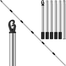 2.4 M Washing Line Prop Telescopic, Clothes Props for Washing Line Outside, Heavy Duty Stainless Steel Clothes Line Prop, Washing Poles for Laundry Support