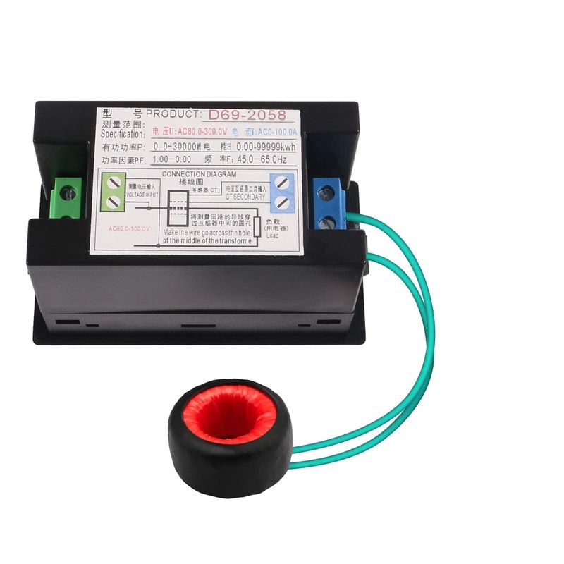 WANGCL Ammeter Voltmeter 80-300V 100A AC Display Meter Power Meter