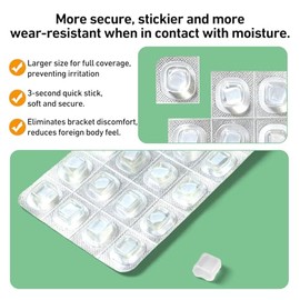 VINSULLA Cera transparente para ortodoncia - 80 unidades de cera dental de grado alimenticio, duradera y de alta adherencia, envuelta individualmente para un cuidado bucal portátil, sin sabor (paquete