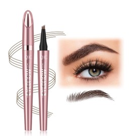Magic Liquid Eyebrow Pencil - New 4 Tip Microblade Eyebrow Pen, Eyebrow Contouring Pen, Natural Long-Lasting Hair-Like Defined Brows Microblading Eyebrow Pencil (# 02)