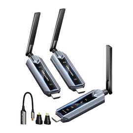 VENTION Wireless HDMI Transmitter and 2 Receivers 656FT/200M, Portable Multi-Screen Extender Kit, Heat-Control, 2.4G+5G Plug & Play 4K Decode from Laptop to Multiple HDTVs/Monitor (1TX+2RX)