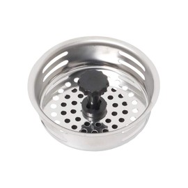 Tredoni 8.5cm Sink Drain Strainer with Plug - Full Body Stainless Steel Drain Filter for ~7.6cm//3" Drain Openings (Full Body Strainer & Plug)