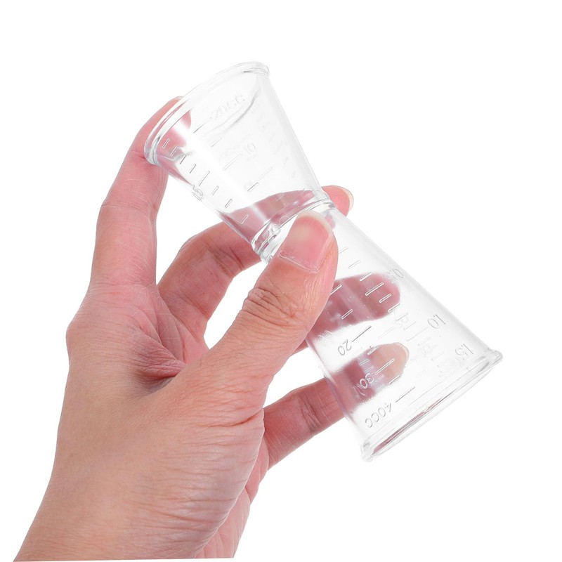 BUGUUYO 10pcs Transparent Double Jigger Cocktail Measuring Cup with Clear