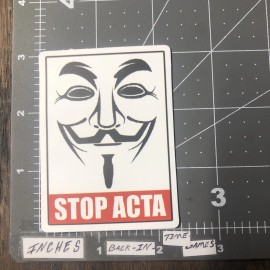 Stop Acta Anonymous Man Adult Humor Decal Sticker Skateboard Guitar B12M