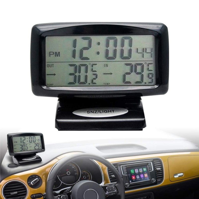 MASO Car LCD Digital Temperature Clock 2 in 1 Indoor
