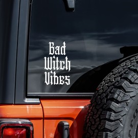Bad Witch Vibes Decal Vinyl Sticker Auto Car Truck Wall Laptop | White | 4.75" x 8"