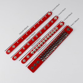 Manfnee Punk Leather Cuff Bracelet Gothic Leather Wristband Bangle With Metal Studded Rock Jewelry