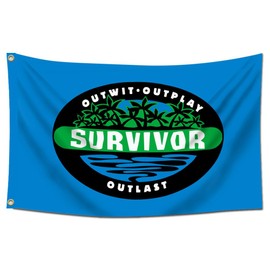 LCFHOME Survivor Tapestry TV Show Flag Firth Outwit Outplay Outlast Original Edition (3x5ft,Heavy Duty, Durable 150D Polyester) Brass Grommets For Outdoor Room Man Cave