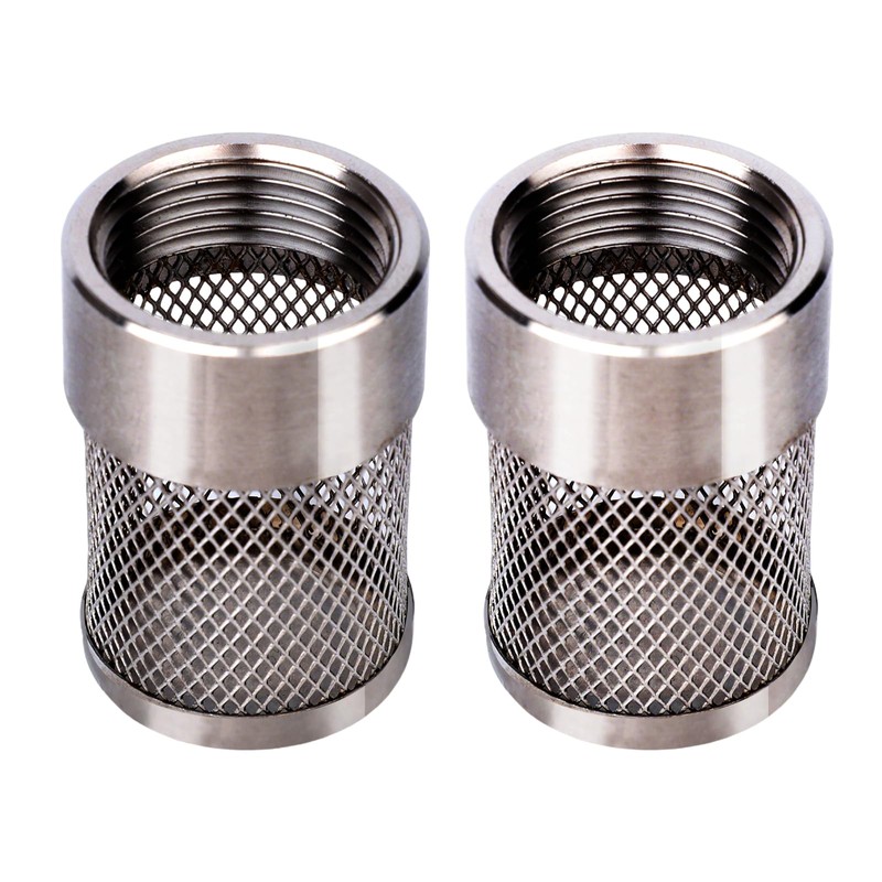 Tinoaly 2pcs 25mm Inlet Suction Strainer Mesh Filter, Stainless Steel