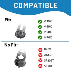 Adhiper Replacement Audio Cable Compatible with ATH-M50X M40X M60X M70X Wired Headphones, Straight Audio Cable, 6.35mm Adapter Plug Cable (Black/1.2M)