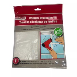 Tool Bench Window Insulation Kit Shrink Film Clear Keep out Draft & Humidity 60 x 72 Inches