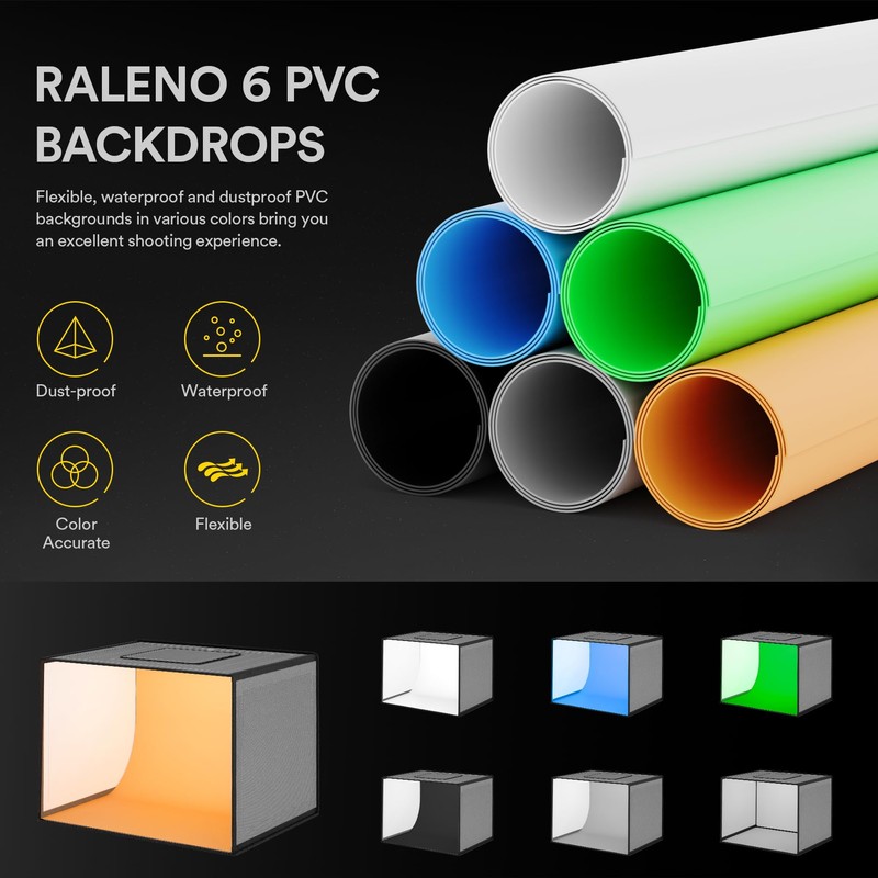 RALENO 16"x12"x12" Photo Studio Light Box, Quick-Release Portable Photography Lightbox,