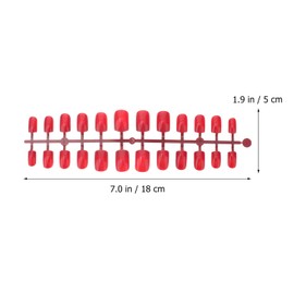 Lurrose 120pcs Red False Nail Tips Full Cover Short Fake Nail DIY Nail Art