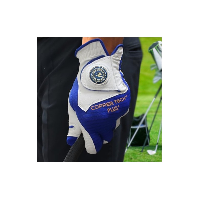 Copper Tech Plus Royal Blue Golf Gloves Men Right Handed