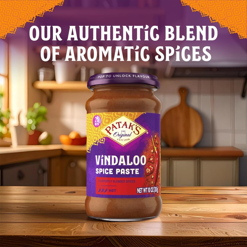 Patak’s Vindaloo Spice Paste - Hot Indian Curry Paste with