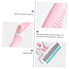 TOVINANNA 2sets Men's Hair Removal Tool Nonslip Handle Razor Hair Shaving Kit Remover for Men Women Travel Size 2pcs*2