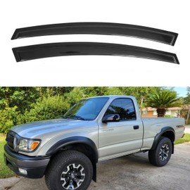 IG Window Visor for Toyota Tacoma Standard Cab 1995-2004, Rain Guard Tape-On Extra Durable Sun Wind Side Vent Window Deflector, 1995 1996 1997 1998 1999 2000 2001 2002 2003 2004 (Standard Cab Only)