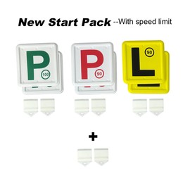Clip It On Clips New Start Pack Easy to Attached & Removed from Licence Plate-2 Red P+2 Green P+2 L Plate+8Clip (New Start Pack with Speed Limit)