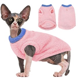 Sphynx Cat Clothes - Warm Fleece Coat & Jumpsuit for Hairless Cats
